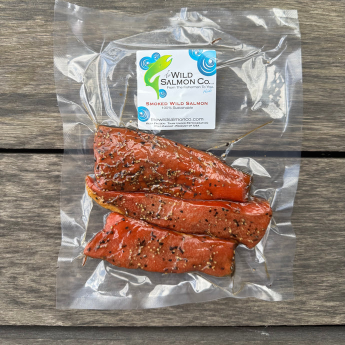 Smoked Wild Alaskan Salmon – Garlic Pepper Strips