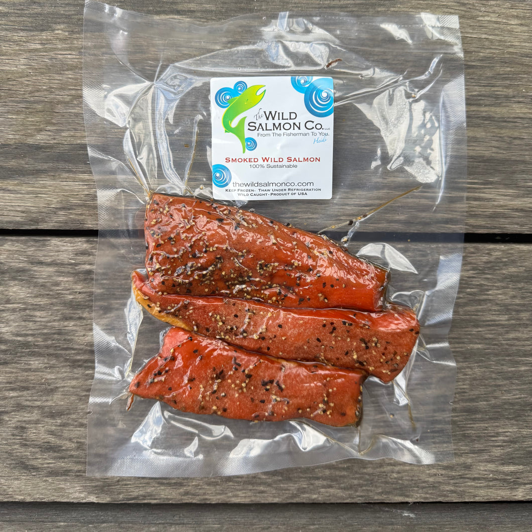 Smoked Wild Alaskan Salmon – Garlic Pepper Strips
